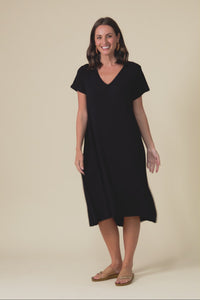 Tiffany Black Bamboo Tee Dress