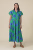 Alice Cobalt Floral Cotton Tiered Dress,Video