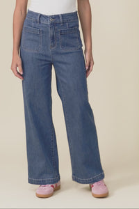 Alyssa Blue Wide Leg Stretch Jeans