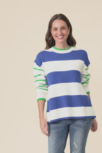 Camryn Blue Stripe Knit Jumper