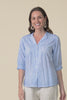 Farrow Blue Cotton Pleated Blouse,Video
