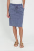 Dinah Washed Blue Cotton Drawstring Skirt