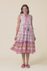 Zackary Pink Mosaic Cotton Sleeveless Dress,Video