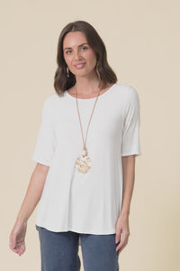 Buttery White Half Sleeve Top