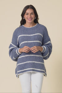 Tonya Steel Stripe Knit Jumper