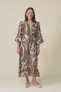 Mareli Mocha Abstract Tie Dress,Video