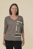 Devon Brown Brush Stroke Cotton Top