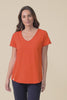 Maggie Bright Red Cotton Vee Tee,video