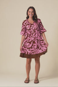Cayman Pink Botanical Cotton Tunic Dress