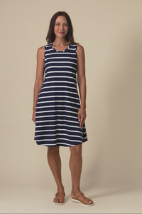 Roxanne Indigo Stripe Swing Dress,Video
