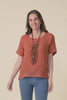 Corinna Rust Linen Top,video