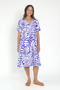 Dulce Blue Swirl Pocket Dress