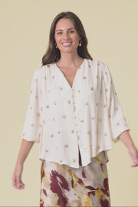 Mana Ivory Spot Sequin Top