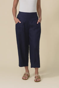 Lassie Navy Linen Barrel Pants,Video