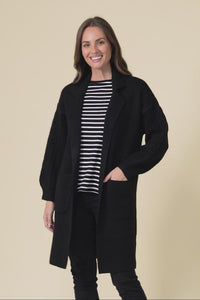 Kayleigh Black Knit Coatigan