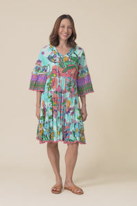 Farren Blue Floral Tiered Dress,Video