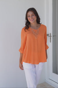 Gomez Orange Button Top
