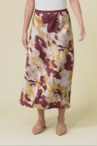 Scout Burgundy Abstract Maxi Skirt
