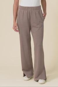 Venus Mocha Cotton Wide Leg Sweatpants