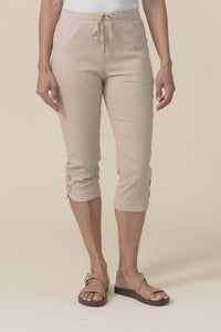 Bulimba Stone Cotton Capri Pants,video