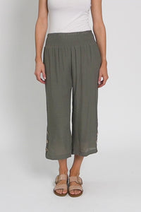 Lettie Khaki Button Pants,Video