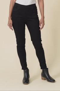 Laia Black Cotton Stretch Pants