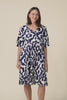 Mila Navy Motif Crinkle Cotton Dress,Video
