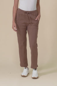 Angie Brown Cotton Drawstring Pants,Video