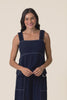 Sage Navy Contrast Top,Video