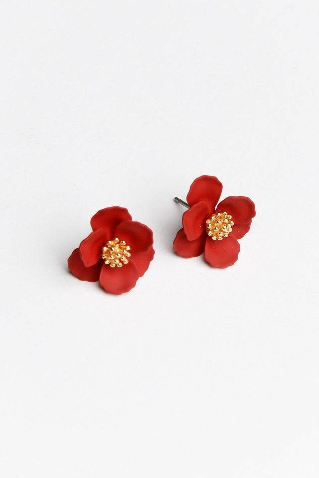 Poppy Red Stud Earring - Blue Bungalow image 1