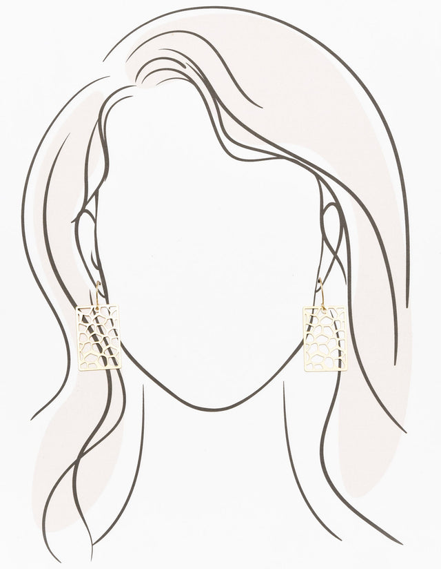 Addison Gold Rectangle Drop Earrings image 2
