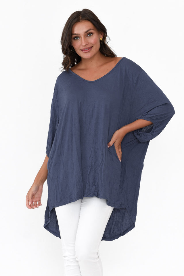 Crinkle Cotton Clothing For Women - No Need To Iron! - Blue