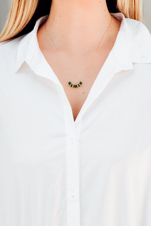 Angelina Green Beaded Necklace image 2