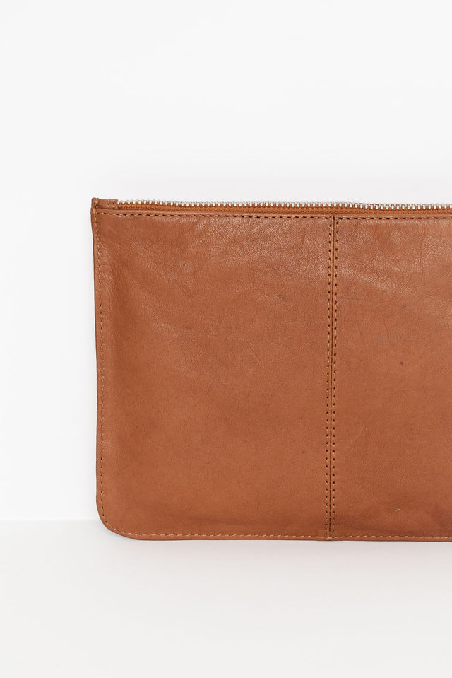 Astrid Tan Quilted Leather Pouch