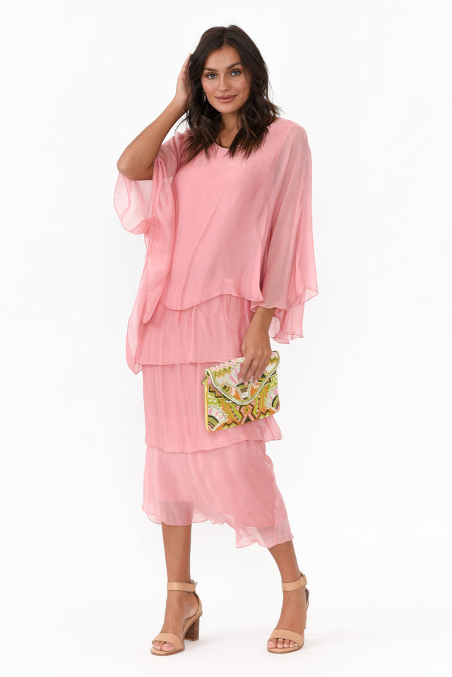 Benito Pink Silk Layer Dress