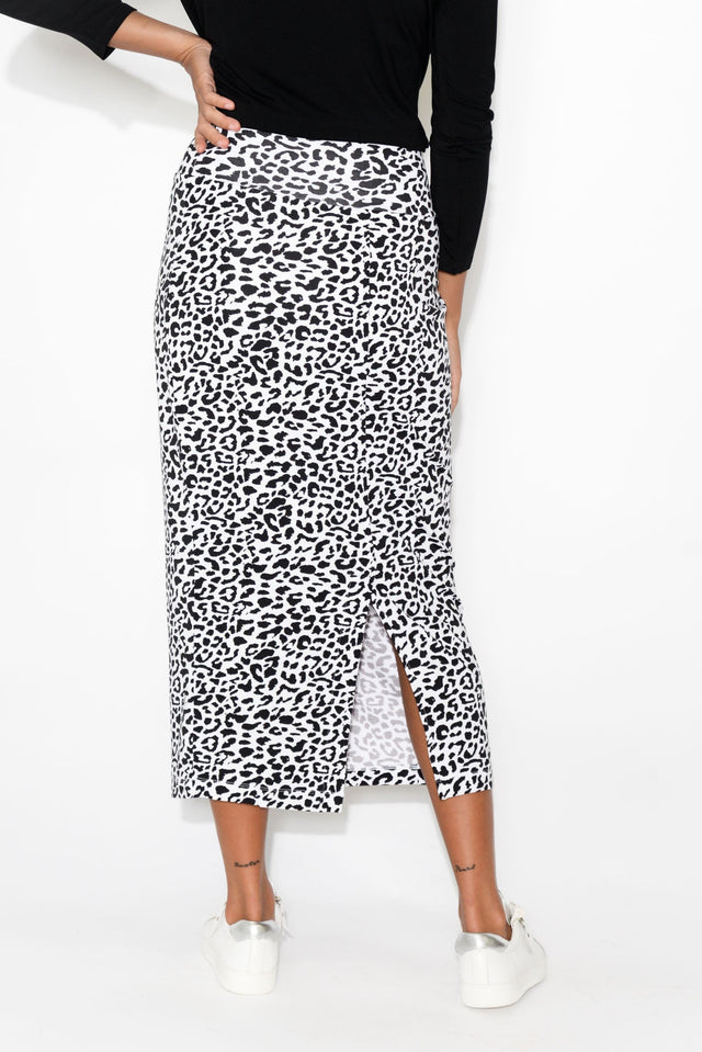 Black Leopard Bamboo Maxi Tube Skirt