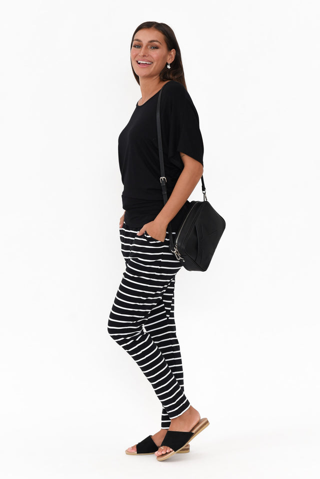 Jade Black and White Stripe Slouch Pants thumbnail 6