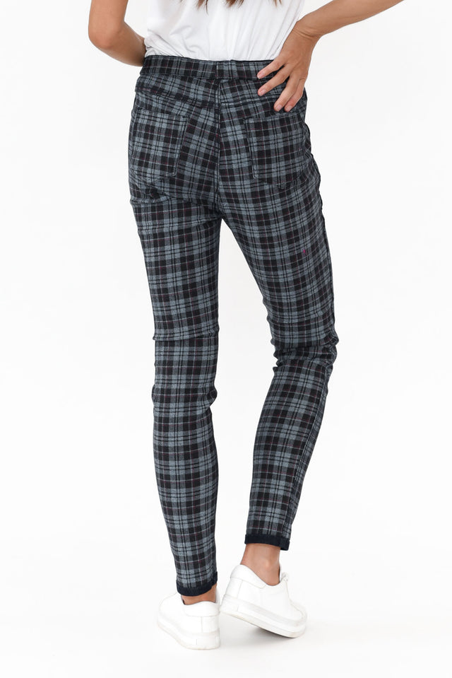 Brody Navy Check Reversible Stretch Pants image 5