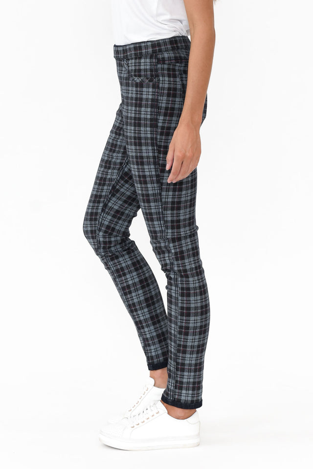Brody Navy Check Reversible Stretch Pants image 4