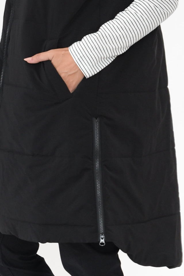 Bryce Black Long Puffer Vest image 5