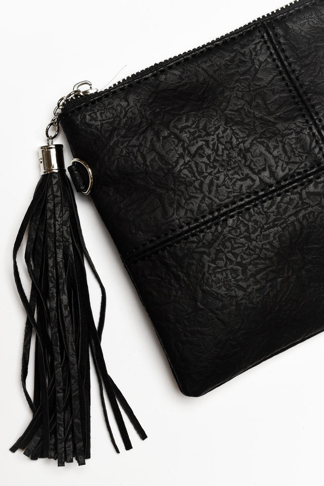 Brynn Black Tassel Crossbody Bag