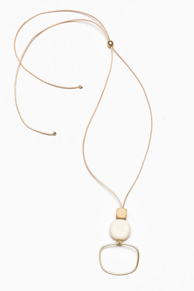 Callie Gold Bead Pendant Necklace