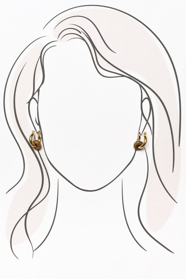 Corina Natural Speckle Huggie Earrings image 2