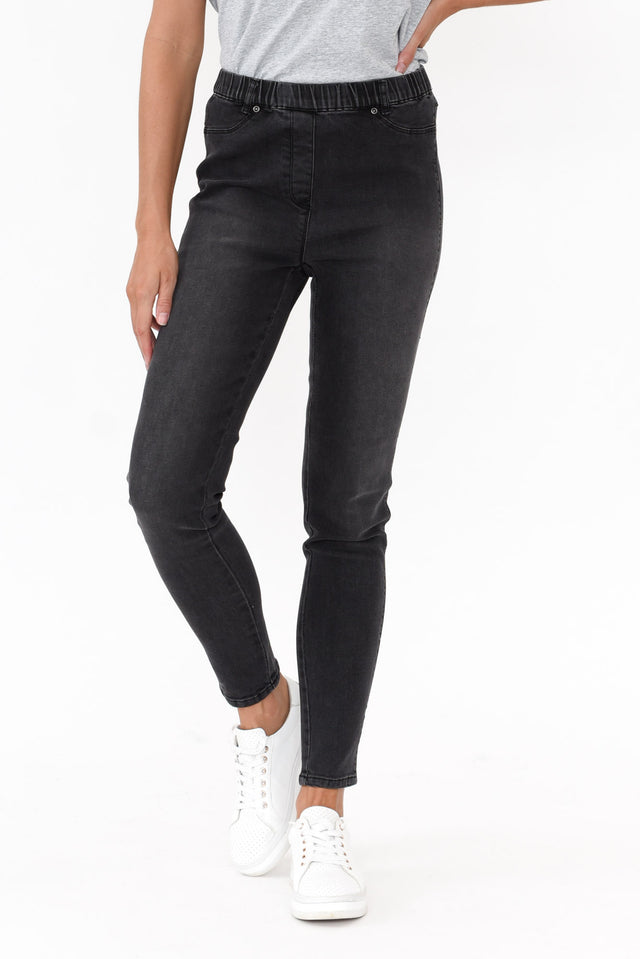 Courtney Black Denim Stretch Jeans image 1