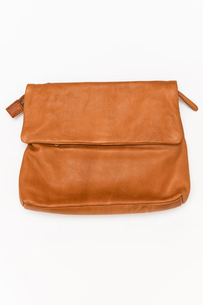 Delphi Tan Leather Crossbody Bag