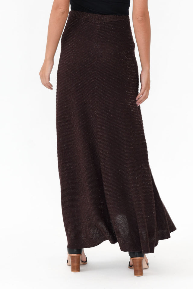 Domenica Brown Knit Midi Skirt image 4