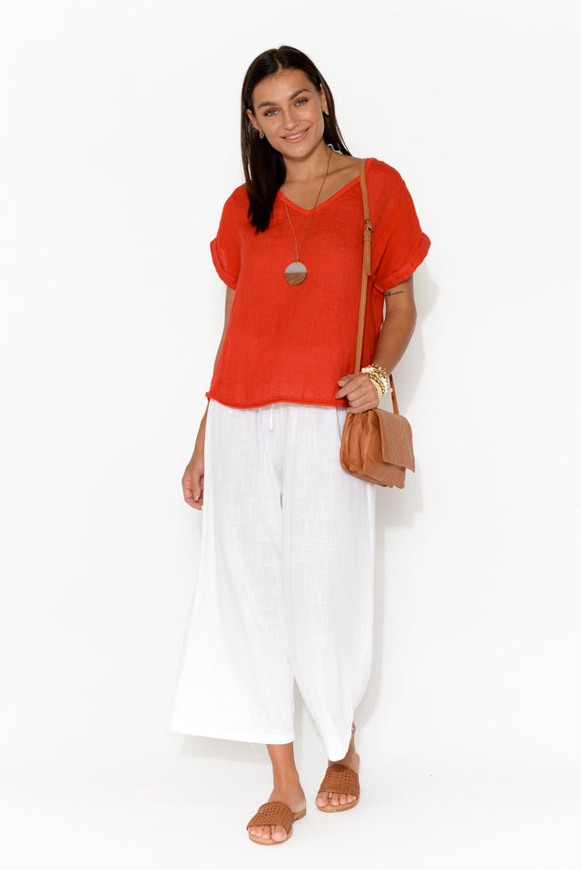 Minnelli White Linen Cotton Pants image 2