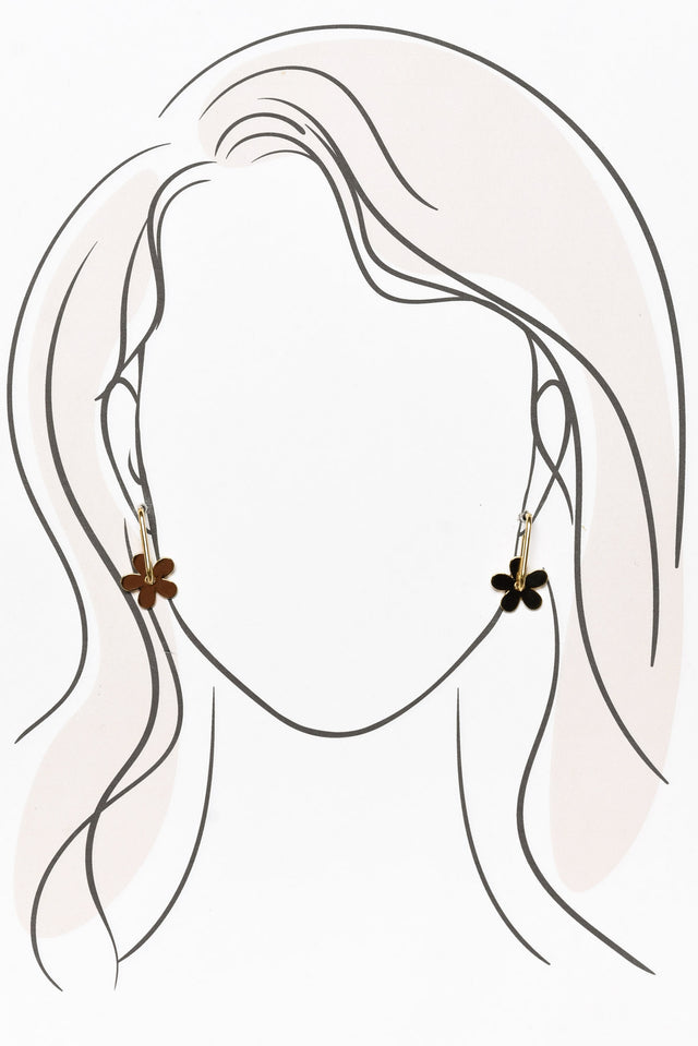 Eve Gold Flower Drop Earrings image 2