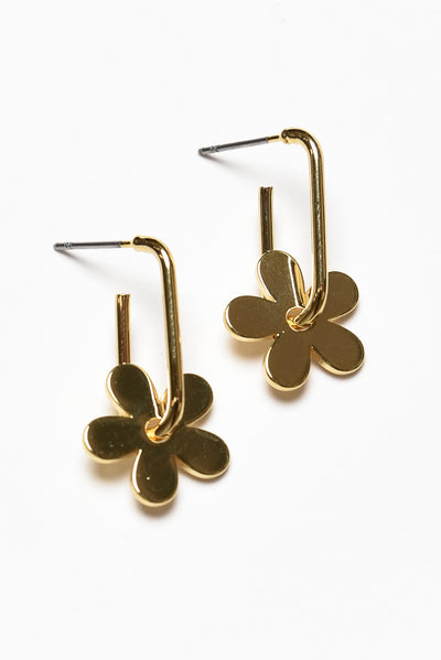 Eve Gold Flower Drop Earrings