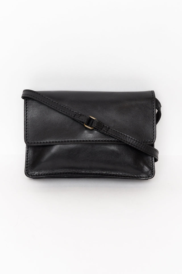 Fuji Black Leather Sling Bag